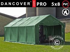 Storage shelter PRO 5x8x2x3.39 m, PVC, Green
