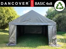 Lagerzelt Basic, 4x8m, PE 300, Grau