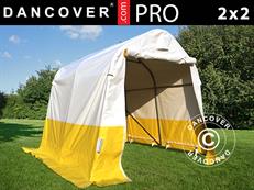 Storage work tent PRO 2x2x2 m, PVC, White/Yellow, Flame retardant