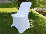 Couverture de chaise extensible 44x44x80cm, Blanc (1 pcs)