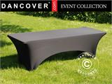 Housse de table stretch 244x75x74cm, Noir