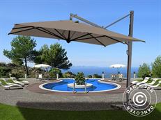 Freiarm-Sonnenschirm Galileo Maxi, 4x4m, Grau taupe
