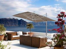 Zwevende parasol Galileo White, 3x3m, Grijs taupe