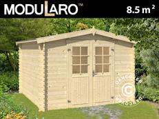 Abri en bois Trondheim 2,92x2,92x2,22m, 28mm, 8,5m², Naturel