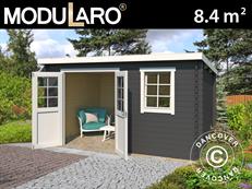 Abri en bois Asker 3,8x2,3x2,11m, 28mm, 8,4m², Gris foncé