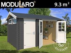 Abri en bois Narva 3,8x2,5x2,39m, 28mm, 9,3m², Gris foncé