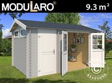 Abri en bois Narva 3,8x2,5x2,39m, 28mm, 9,3m², Gris clair