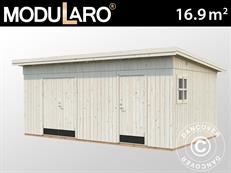 Caseta de Madera con suelo, 5,61x3,3x2,59m, 16,9m², Madera Natural