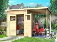 Abri en bois avec surplomb, Bertilo Amrum 2 Plus, 3,23x1,8x2,1m, 2,78m² + 3,03m²