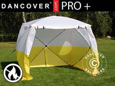 Carpa de trabajo FleXshelter PRO+, 2,5x2,5x2m, PVC, Ignífuga, Amarilla/Blanca