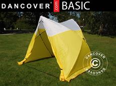 Carpa de trabajo FleXshelter Basic Triangle, 1,8x1,9x2m, Ignífuga, Amarilla/Blanca