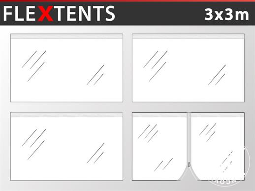 Komplet bočnih stranica za Brzo sklopivi paviljon FleXtents 3x3m, Transparentno