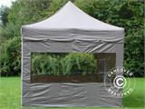 Zijwand met panoramaraam voor FleXtents, 3m, Latte