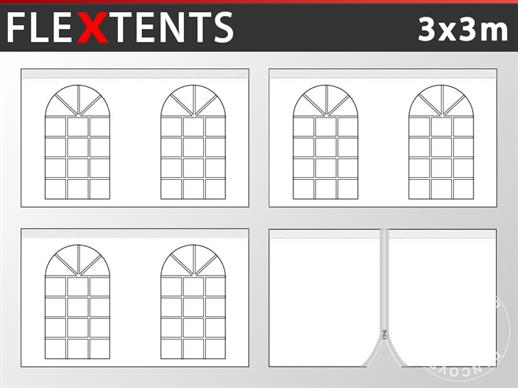 Külgseina komplekt Pop up aiatelk FleXtents Vintage 3x3m, Valge