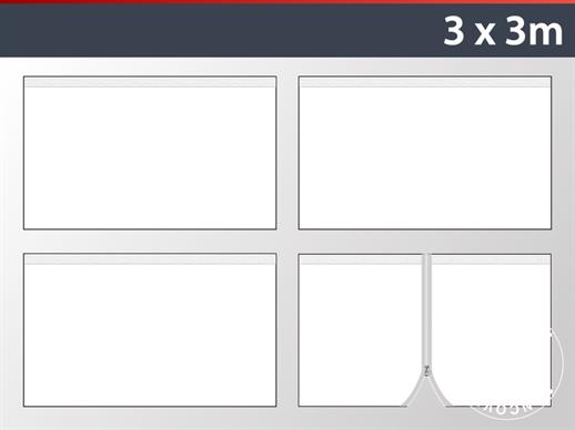 Zestaw ścian bocznych dla Namiot ekspresowy FleXtents 3x3m, Biały