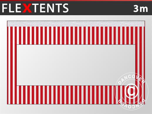 Parede lateral c/ janela panorâmica para FleXtents, 3m, Raiado