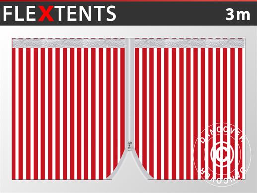 Seitenwand mit Reißverschluss für FleXtents, 3m, Gestreift