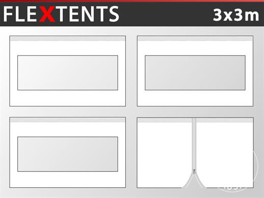 Külgseina komplekt Pop up aiatelk FleXtents 3x3m, Valge