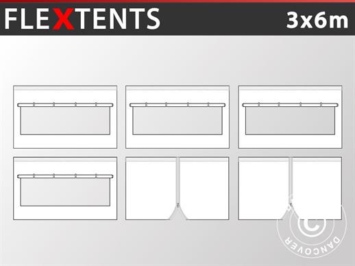 Kit de parede lateral para Tenda Dobrável FleXtents 3x6m, Branco