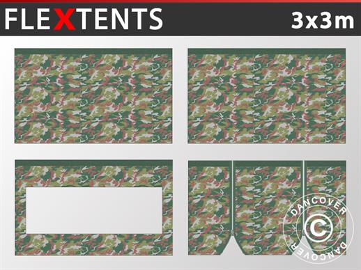 Seitenwand-Set für das Faltzelt FleXtents 3x3m, Camouflage