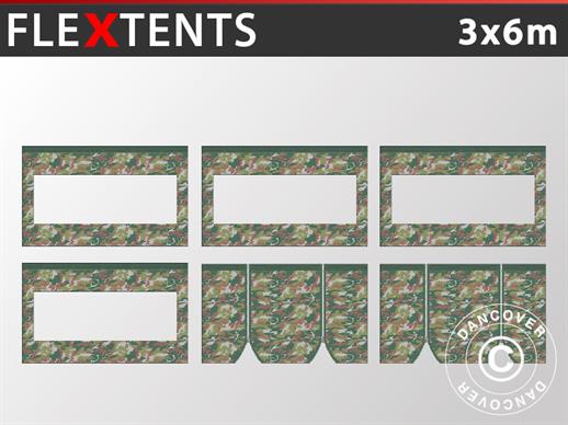 Zijwandset voor Vouwtent FleXtents 3x6m, Camouflage