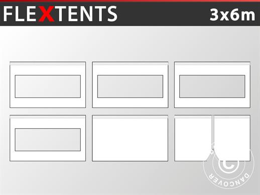 Zijwandset voor Vouwtent FleXtents 3x6m, Wit