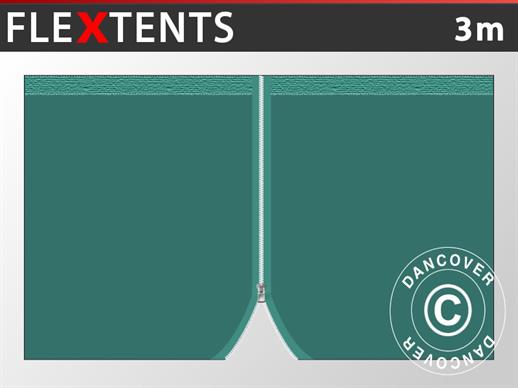 Pared lateral con cremallera para FleXtents, 3m, Verde