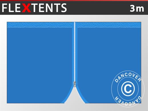 Sidewall w/ zipper for FleXtents, 3 m, Blue