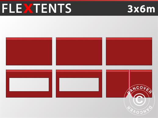 Zijwandset voor Vouwtent FleXtents 3x6m, Rood