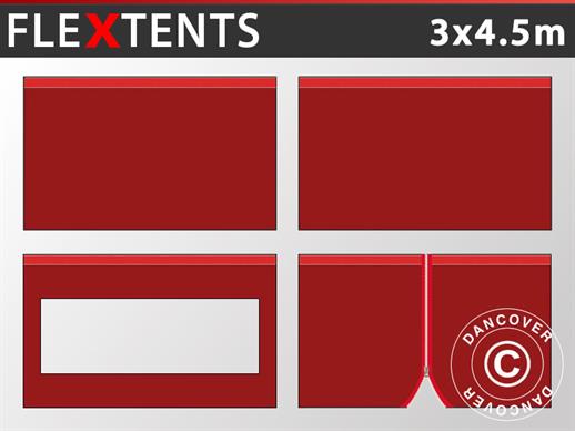 Kit de parede lateral para Tenda Dobrável FleXtents 3x4,5m, Vermelho