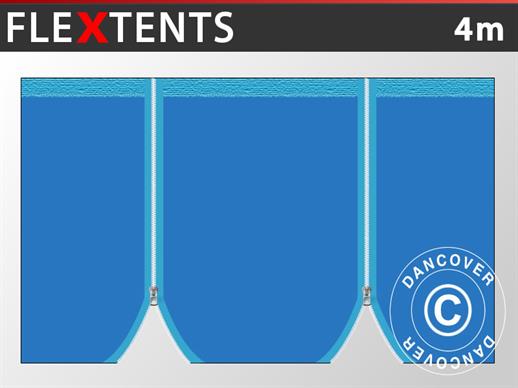 Sidewall w/zippers for FleXtents, 4 m, Blue