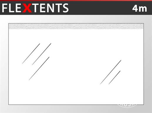 Standard sidevæg til FleXtents, 4m, Transparent