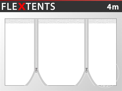 Bočna stranica s patentnim zatvaračima za FleXtents, 4m, Bijela