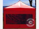 Zijwand met panoramaraam voor FleXtents, 4m, Rood