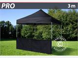 Half zijwand voor FleXtents PRO, 3m, Zwart