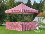 Halbe Seitenwand für FleXtents PRO, 4m, Gestreift