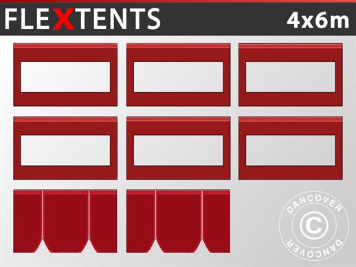 Komplet bočnih stranica za Brzo sklopivi paviljon FleXtents 4x6m, Crvena