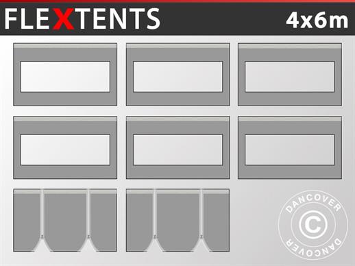 Sidewall kit for Pop up gazebo FleXtents 4x6 m , Grey