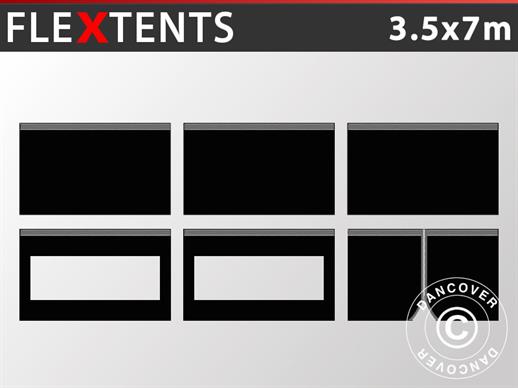 Sidovägg kit för Snabbtält FleXtents 3,5x7m, Svart