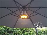 Sonnenschirmlampe Cheops mit 24 LEDs Warmweiß, Schwarz