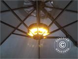 Iluminação de Guarda-sol, Cheops c/24 LEDs Branco Quente, Preto