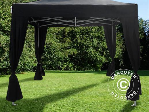 Cortinas para FleXtents Steel, Negro, 2 uds.