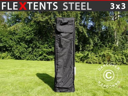 FleXtents® Steel Bæretaske m/hjul 3x3m, Sort