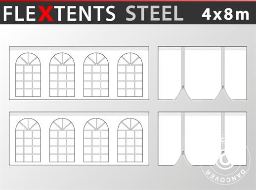 Kit de muros laterales para carpa plegable FleXtents Steel 4x8m, Blanco