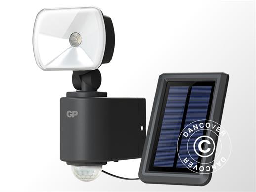 Floodlight RF3.1 LED w/solar cell panel, PIR sensor and battery, Black