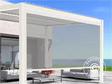 Schermo laterale per gazebo pergola bioclimatico San Pablo, 3m, Bianco/Grigio chiaro