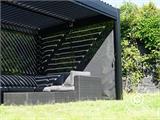 Sidoväggsskärm för bioklimatisk pergola paviljong San Pablo, 4m, Svart