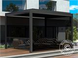 Muro lateral automático para cenador pérgola bioclimática San Pablo, 4m, Negro