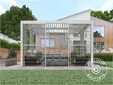 Louvre wall f/bioclimatic pergola gazebo San Pablo, 1.23x2.175 m, White