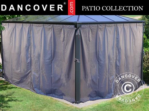 Sidewalls f/gazebo Martinique, 4 pcs, Grey